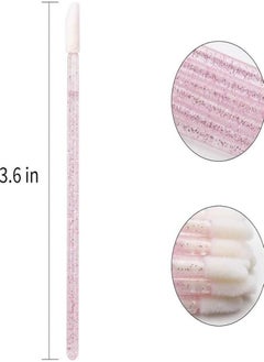 Oasisgalore 100PCS Disposable Glitter Crystal Pink Lip Brush for Women  - Image 2