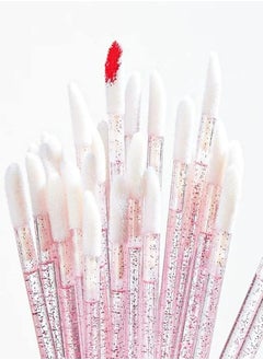 Oasisgalore 100PCS Disposable Glitter Crystal Pink Lip Brush for Women  - Image 3