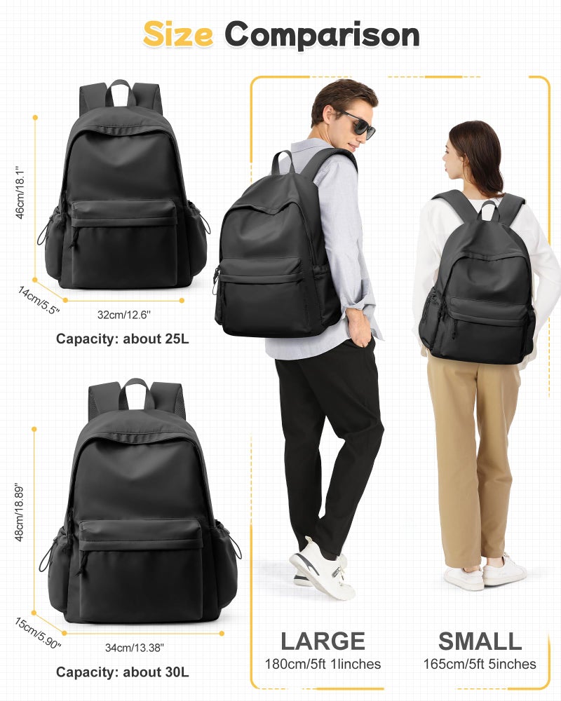 BJLFS Black Backpack for Men Women Large, Gym Backpack for Women Foldable Outdoor Weekender Gym Bag, Waterproof Sports Back Pack & Dance Yoga travel Bag - Image 3