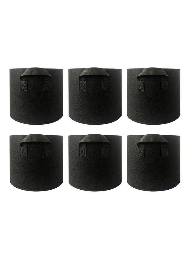 Loquat 6-Piece Non-Woven Fabric Garden Grow Pot with Handle Black - Image 1