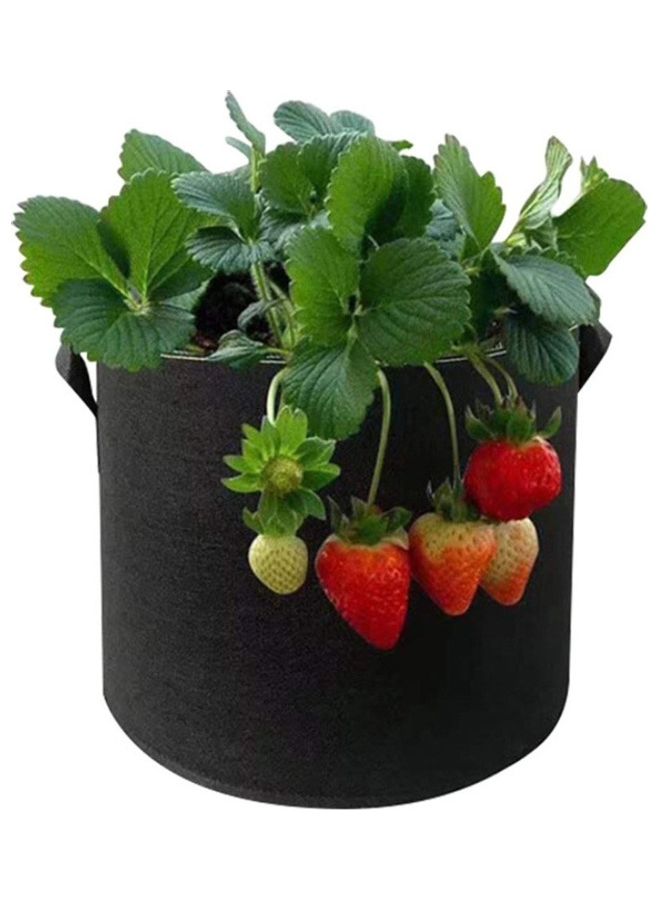 Loquat 6-Piece Non-Woven Fabric Garden Grow Pot with Handle Black - Image 2