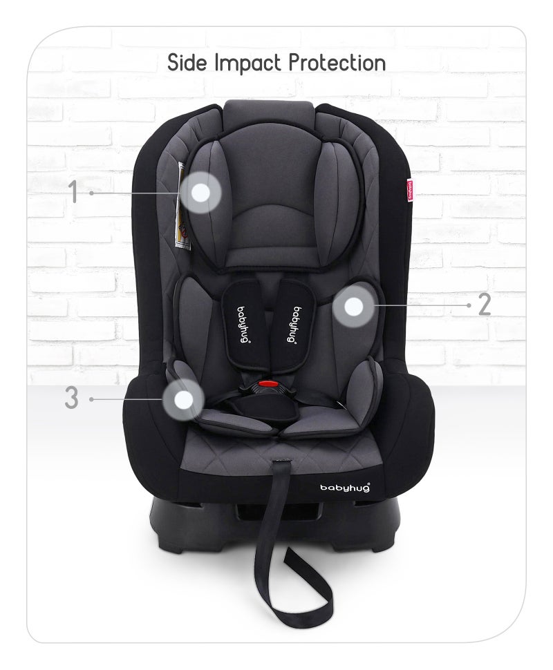 Babyhug Expedition 3-in-1 Convertible Car Seat with Recliner, Side Impact Protection, ECE Certified, 0 to 12 Years, 55 x 45 x 60 cm - Black and Grey - Image 3