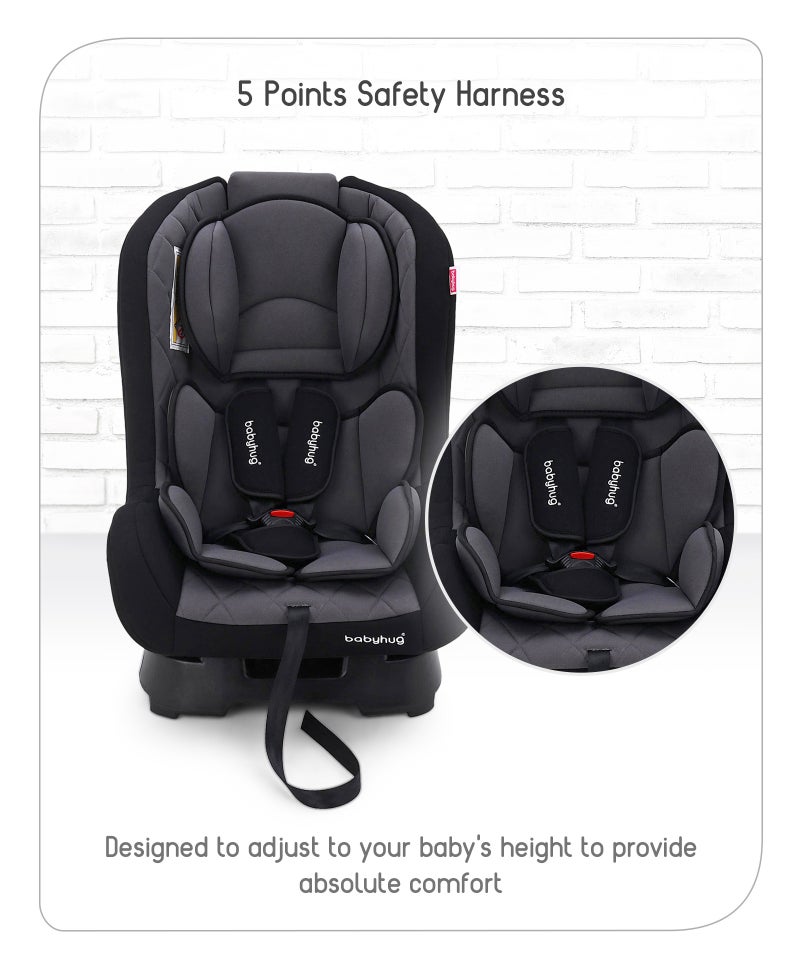 Babyhug Expedition 3-in-1 Convertible Car Seat with Recliner, Side Impact Protection, ECE Certified, 0 to 12 Years, 55 x 45 x 60 cm - Black and Grey - Image 5