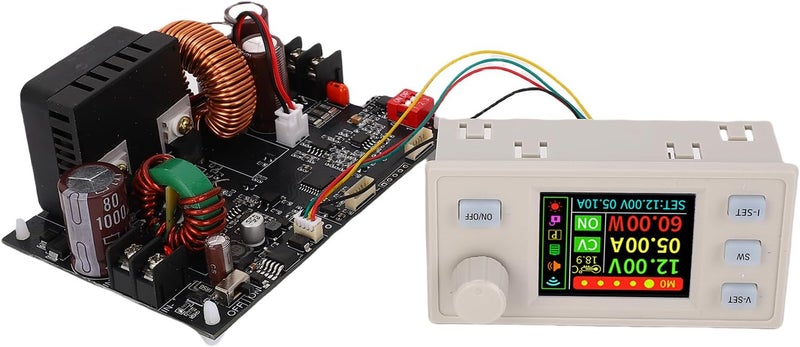 Eujgoov CNC DC Regulated Power Supply, Voltage Reducing Module 20A 1200W, Compact Variable Source for LED Driver with Digital Display - Image 1