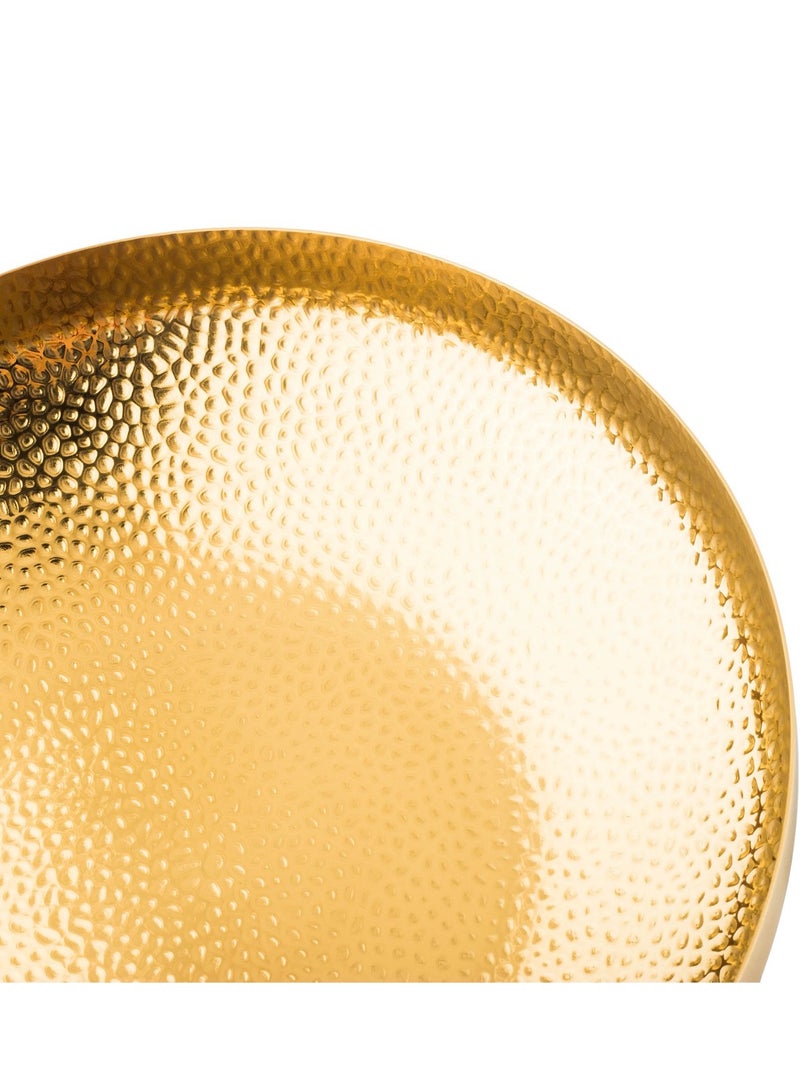 اباريك الصفا صينية أو طبق دائري ذهبي اللون بتصميم أنيق ومزخرف - Image 2