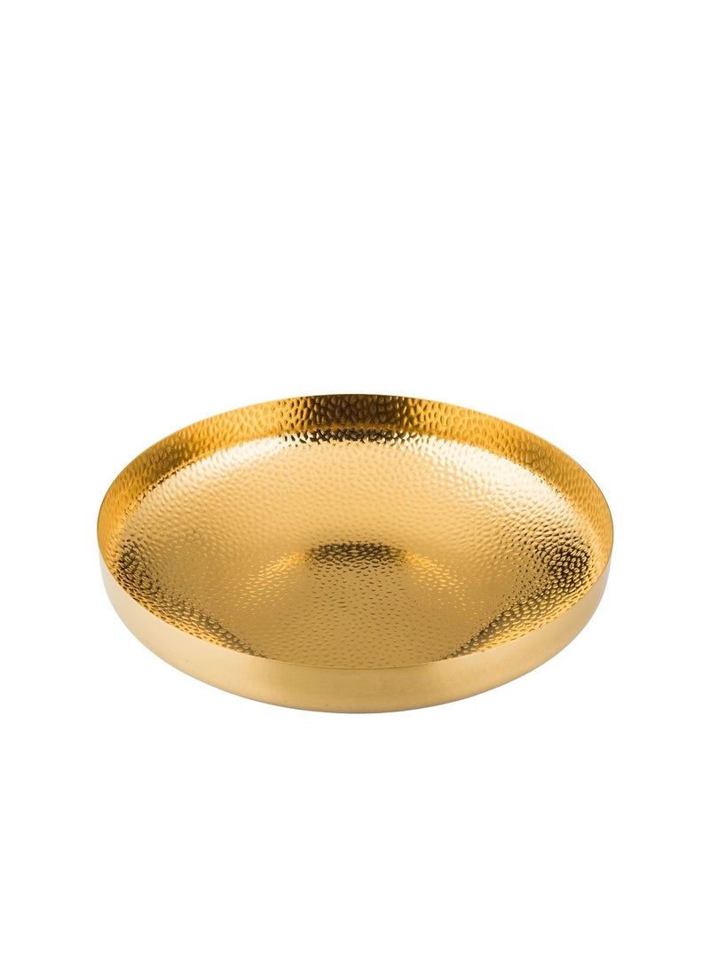 اباريك الصفا صينية أو طبق دائري ذهبي اللون بتصميم أنيق ومزخرف - Image 1