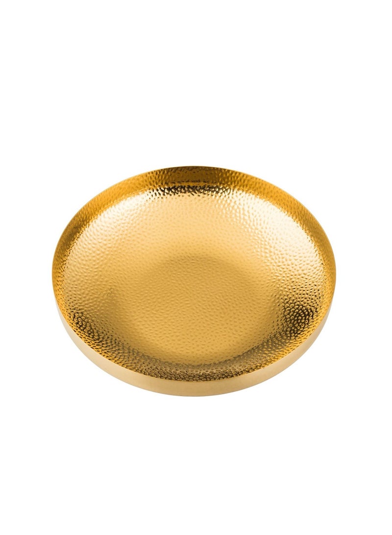 اباريك الصفا صينية أو طبق دائري ذهبي اللون بتصميم أنيق ومزخرف - Image 3