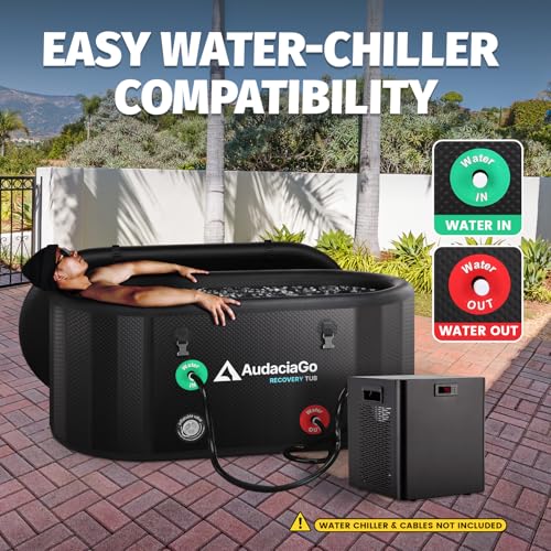 AudaciaGo XXL Ice Bath Tub for Athletes, Compatible with Water Chillers, 216-Gallon Inflatable Cold Plunge Tub with Insulated Lid, Thermometer, Water-Absorbent Mat, Portable for Outdoor & Indoor Recovery - Image 2