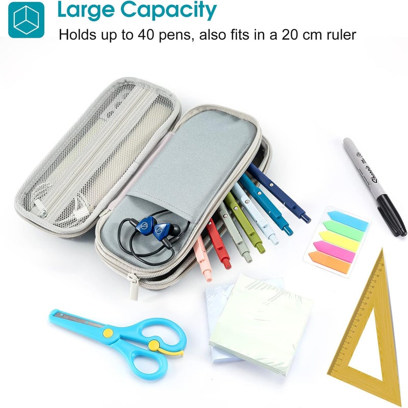 Procases Pencil Case, 2-Layer Eva Zipper Pencil Box Pouch Large Capacity Stationery Storage Organizer For School Office Supplies - Image 3