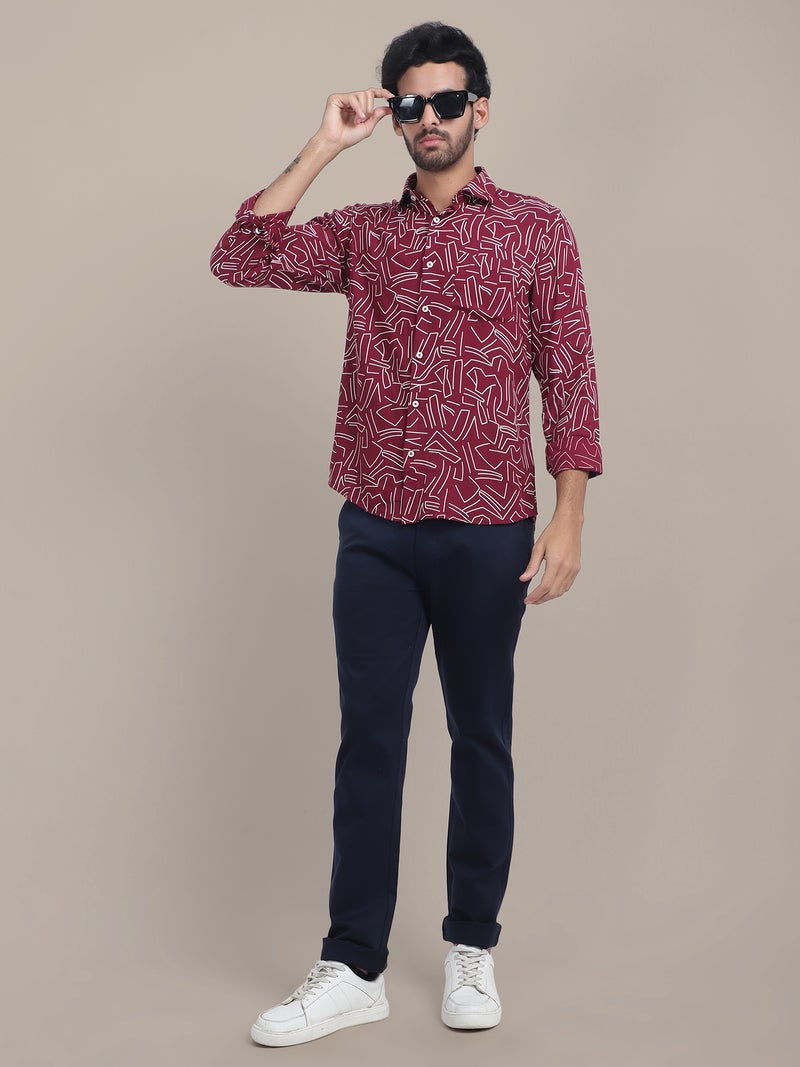 AMSWAN-MENS-CASUAL-SHIRT-FOR-MEN-WITH-SPREAD-COLLAR-AND-REGULAR-FIT-IN-SELF-DESIGN - Image 1