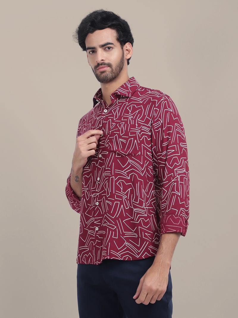 AMSWAN-MENS-CASUAL-SHIRT-FOR-MEN-WITH-SPREAD-COLLAR-AND-REGULAR-FIT-IN-SELF-DESIGN - Image 5