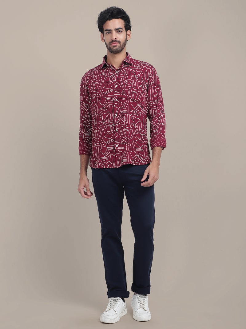 AMSWAN-MENS-CASUAL-SHIRT-FOR-MEN-WITH-SPREAD-COLLAR-AND-REGULAR-FIT-IN-SELF-DESIGN - Image 3