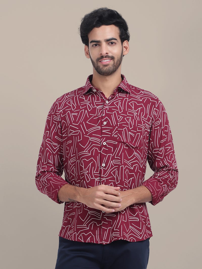 AMSWAN-MENS-CASUAL-SHIRT-FOR-MEN-WITH-SPREAD-COLLAR-AND-REGULAR-FIT-IN-SELF-DESIGN - Image 4