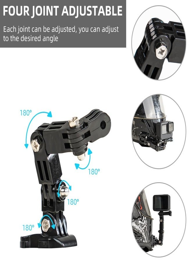 SUREWO Helmet Jaw Swivel Arm Mount and Adhesive Mounts - 2pcs Curved and 2pcs Flat Mounts with 10 Pack Sticky Pads for GoPro Hero 6 5 Black,4 Session,4 Silver,3+,SJ6000,YI,LD6000 and More - Image 2