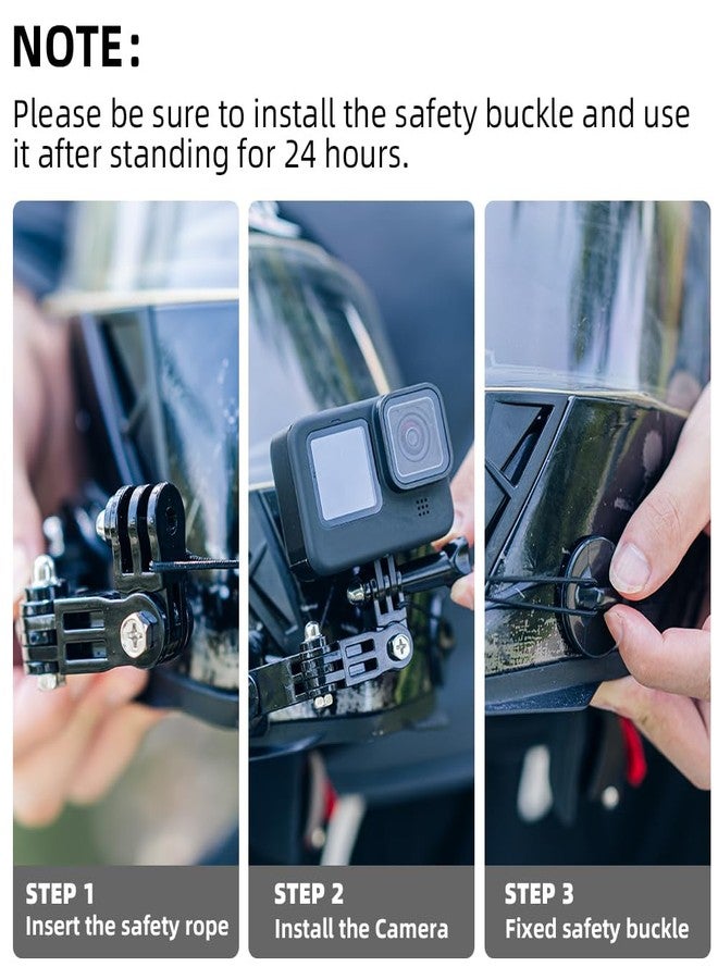 SUREWO Helmet Jaw Swivel Arm Mount and Adhesive Mounts - 2pcs Curved and 2pcs Flat Mounts with 10 Pack Sticky Pads for GoPro Hero 6 5 Black,4 Session,4 Silver,3+,SJ6000,YI,LD6000 and More - Image 3