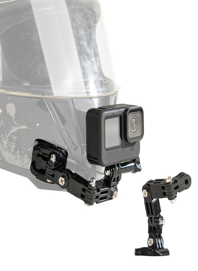 SUREWO Helmet Jaw Swivel Arm Mount and Adhesive Mounts - 2pcs Curved and 2pcs Flat Mounts with 10 Pack Sticky Pads for GoPro Hero 6 5 Black,4 Session,4 Silver,3+,SJ6000,YI,LD6000 and More - Image 1