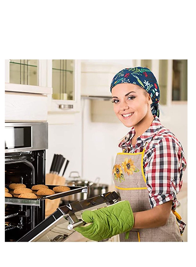 نيبمينينت Working Cap Long Hair Head Cover Capss with Buttons and Sweatband Adjustable Ribbon Tie Ponytail Hats for Women - Image 3