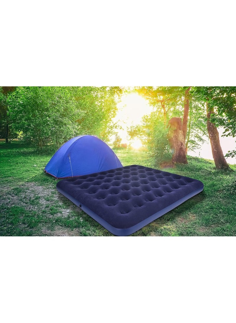 FULL JOY - Double Air Bed King Size - Extra Wide, Plush Tilt Area 203 x 183 x 22cm, Blue King, Model JL020256-5N -P16 - Image 1