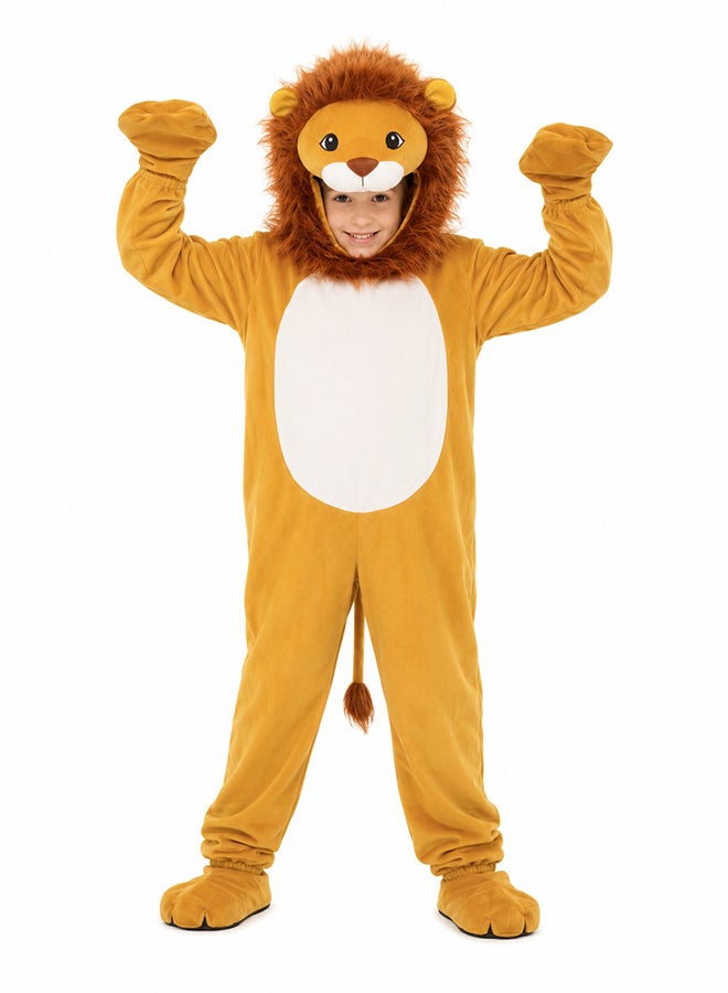 Toy Land Kids Lion Animal Costume with Hood – Jungle Safari Fancy Dress Outfit for Boys & Girls of age 12 to 13 years - Image 2