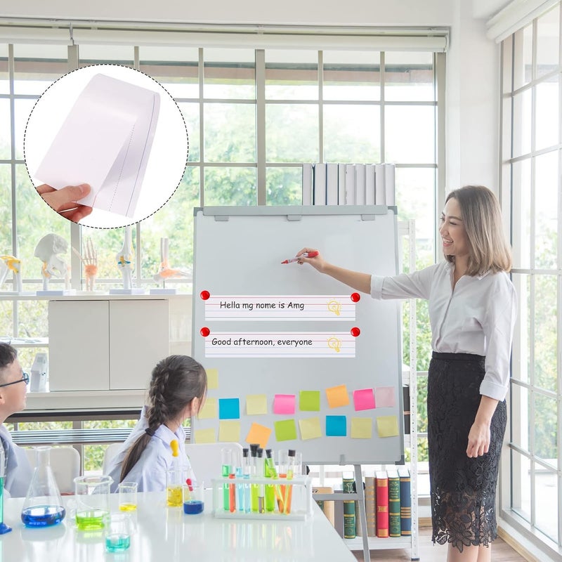 Cindeer 100 Sheet Dry Erase Sentence Strips for Teacher Ruled Sentence Strips Word Writing Strips 16 x 3 Inches White Sentence Strips for Teachers Students Educators Supplies - Image 5