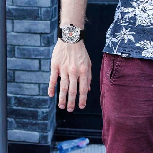 BUREI Men Wrist Watches Fashion Analog Waterproof Rubber Strap Watches for Men (Silver) - Image 5