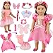 DONTNO American 18 Inch Doll Makeup Accessories and Butterfly Fairy Theme SetIncluded 2 Pieces ClothesFlower Wreath HeadwearEyelash BrushEye ShadowBraceletButterfly Strap and Hair ClipNO Doll - Image 2