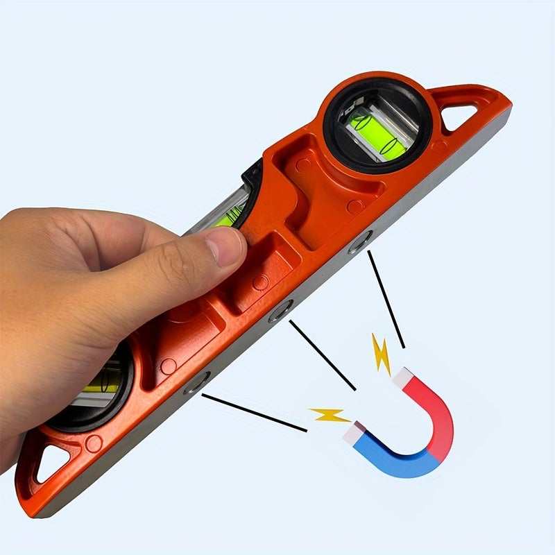 245mm Aluminium Alloy Spirit Level 3 Bubbles Magnetic Torpedo Level - Image 1