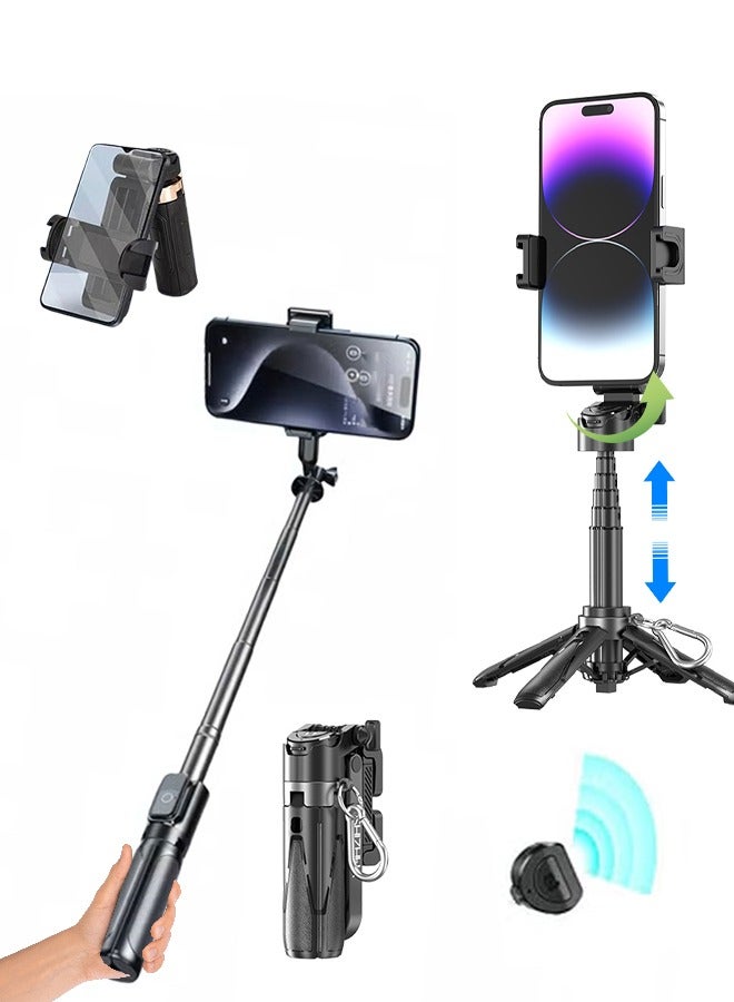 Portable Cellphone Stick Gimbal Outdoor Photo Stand  Foldable Selfie Stick Rechargeable Remote Control Travel Tripod For iPhone Samsung （Retractable to 41.5cm） - Image 1