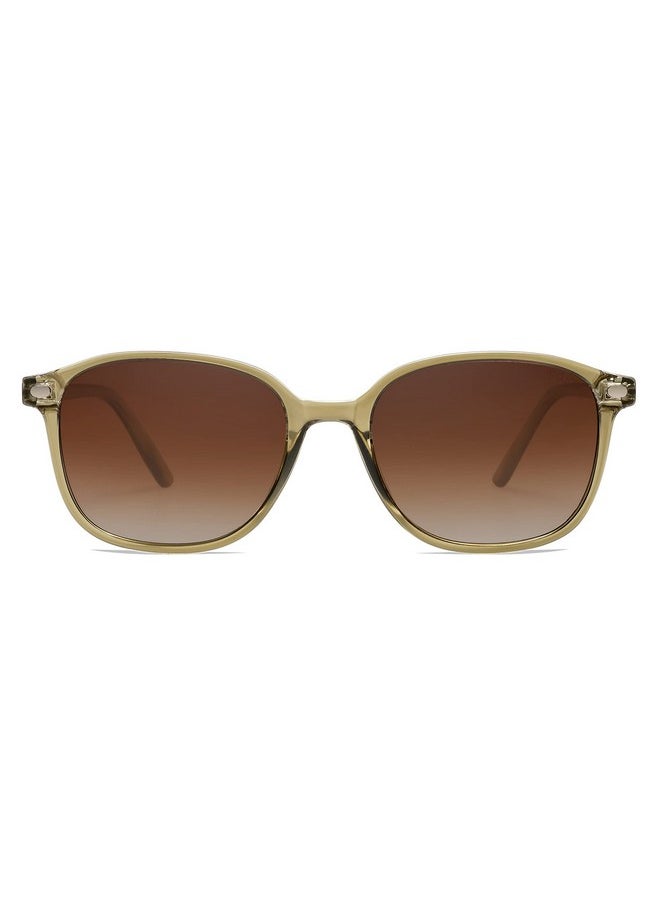Sojos Retro Square Polarized Sunglasses For Women Men Trendy Classic Uv Protection Unisex Sunnies Sj2171, Olive Green Frame/Brown Grading Lens  - Image 3
