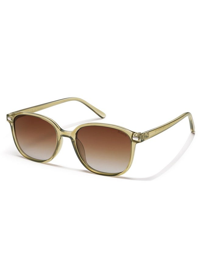 Sojos Retro Square Polarized Sunglasses For Women Men Trendy Classic Uv Protection Unisex Sunnies Sj2171, Olive Green Frame/Brown Grading Lens  - Image 1