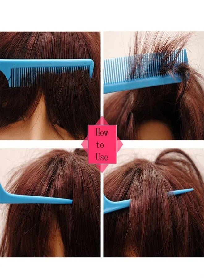VTL Pointed Tail Combs for Hair Styling | Rat Tail Combs for Sectioning, Parting & Smooth Combing | Durable Plastic Hair Comb for Men & Women (Pack of 12, Multicolor) - Image 4