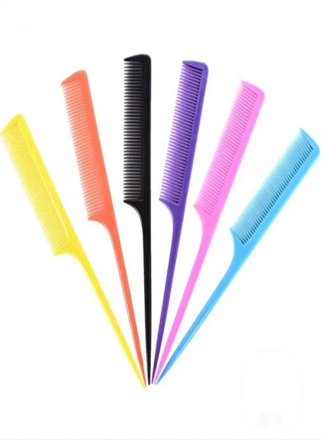 VTL Pointed Tail Combs for Hair Styling | Rat Tail Combs for Sectioning, Parting & Smooth Combing | Durable Plastic Hair Comb for Men & Women (Pack of 12, Multicolor) - Image 3