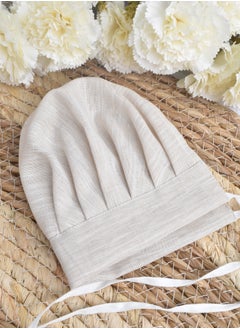 FUN MOMENT Newborn Dress with Gift Box and Hat Made of Linen Fabric  - Image 3
