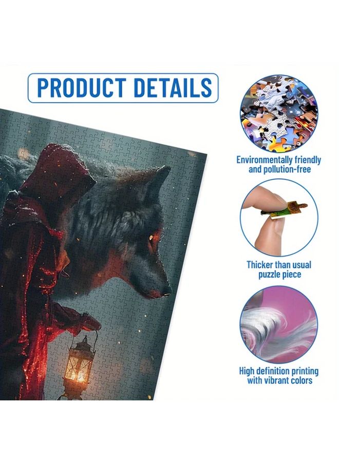 1000 Pcs Red Hooded Girl Puzzle Adults Intermediate Skill Level Durable - Image 5