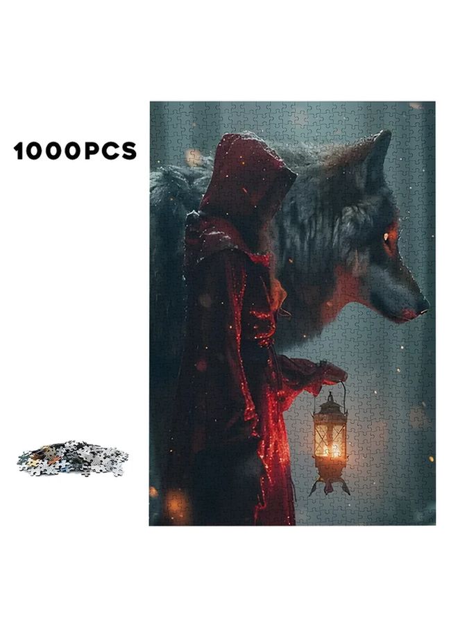 1000 Pcs Red Hooded Girl Puzzle Adults Intermediate Skill Level Durable - Image 1