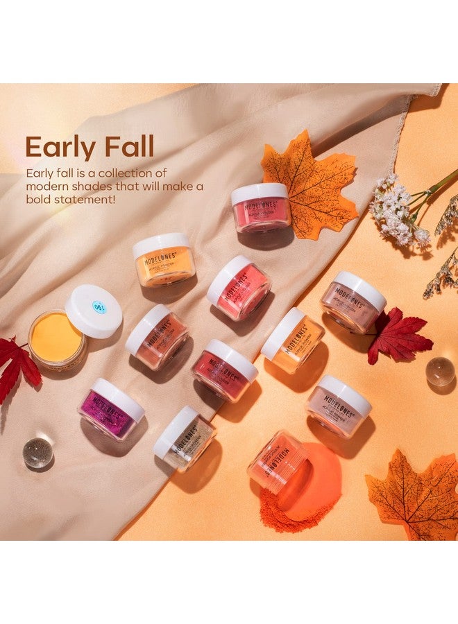 modelones 12 Pcs Acrylic Powder Set Maple Leaf Collection Acrylic Nail Powder Gold Red Orange Brown Professional Nail Extension Carving French Kit Halloween Thanksgiving Gifts For Girls - Image 4
