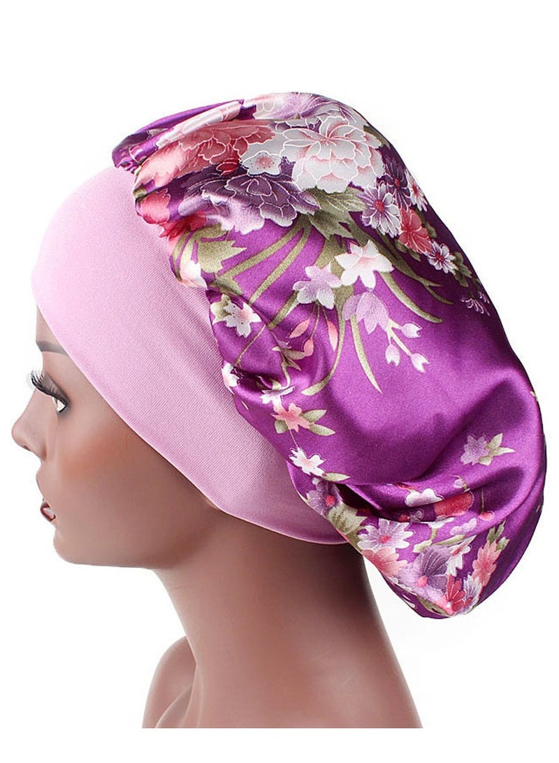Wide Band Satin Cap Elastic Sleep Stain Bonnet Soft Night Sleeping Hat For Women - Image 4