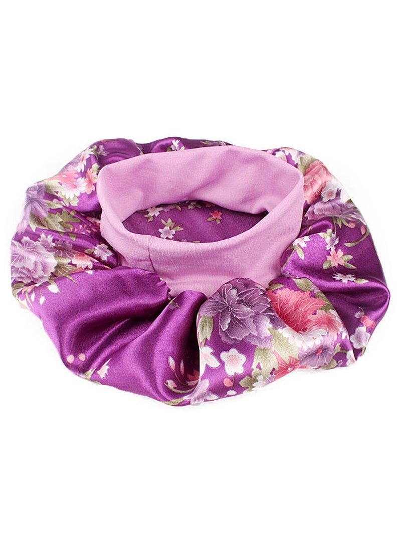 Wide Band Satin Cap Elastic Sleep Stain Bonnet Soft Night Sleeping Hat For Women - Image 2