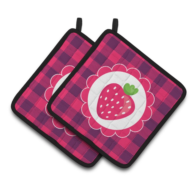 Caroline's Treasures ""Caroline's Treasures BB7105PTHD Stawberry Pair of Pot Holders  7.5 x 7.5""""  Multicolor"" 
