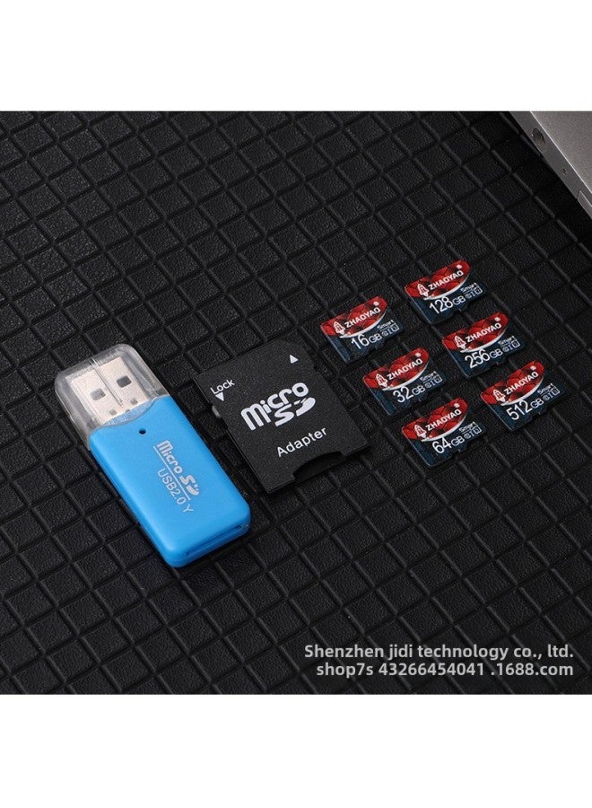 High-speed Memory Card 128G Driving Recorder 64gsd Card Surveillance Camera 32g Memory Card Tf-Color:C10U3/Card Reader Sleeve-Capacity:64GB  - Image 1
