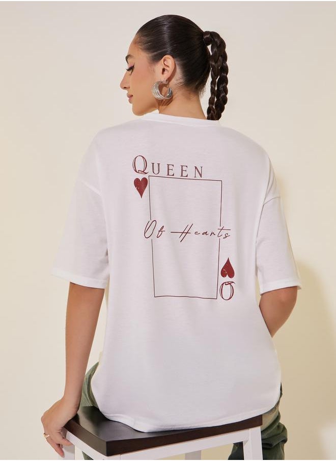 Take Two Graphic Print Round Neck Oversized T-Shirt  - Image 1