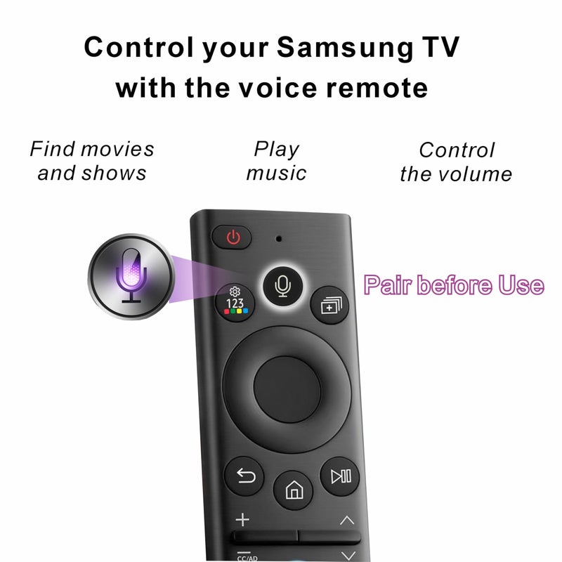 B BraiNice Universal Remote for Samsung TV Remote Replacement 2025-2019, Control remoto Samsung Smart tv, Mic, Bluetooth, Tizen OS. 1-Year Warranty - Image 4