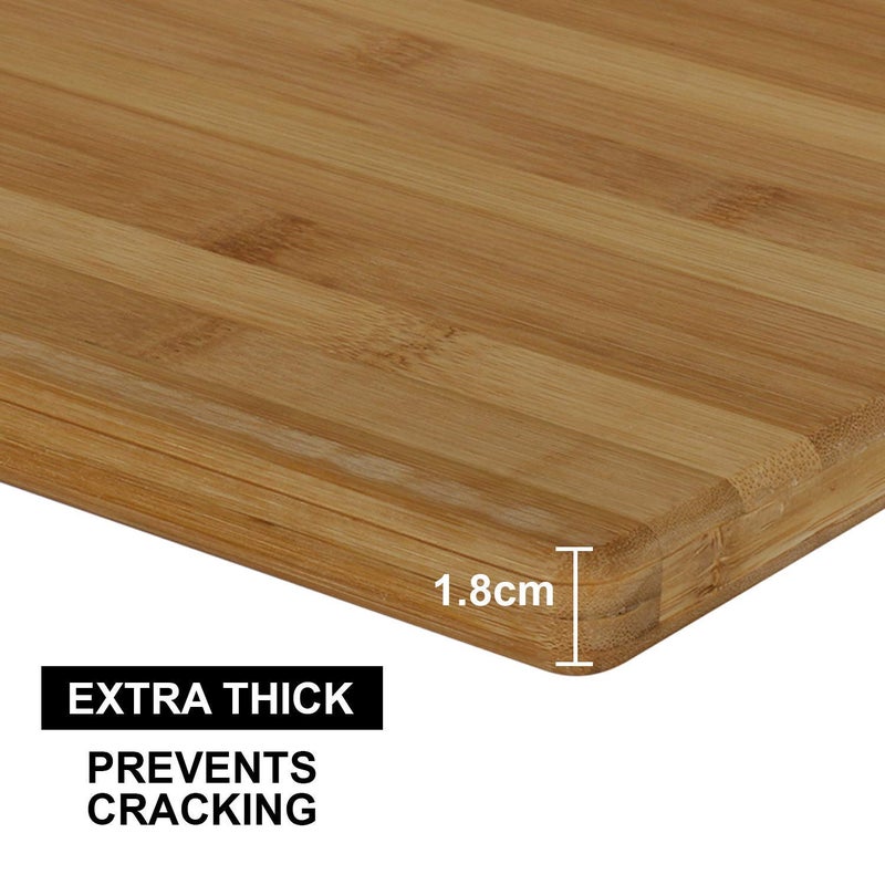 GION AntiBacterial Wood Chopping Board AntiSkid Reversible Wooden CuttingChopping Board Pizza and Also Serving Board with Stainless Steel Handle for Kitchen 1Pcs - Image 3
