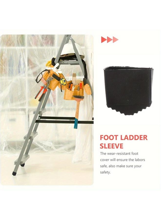 4pcs Heavy Duty Anti Slip Ladder Foot Covers Protective Rubber Feet Pads - Image 5