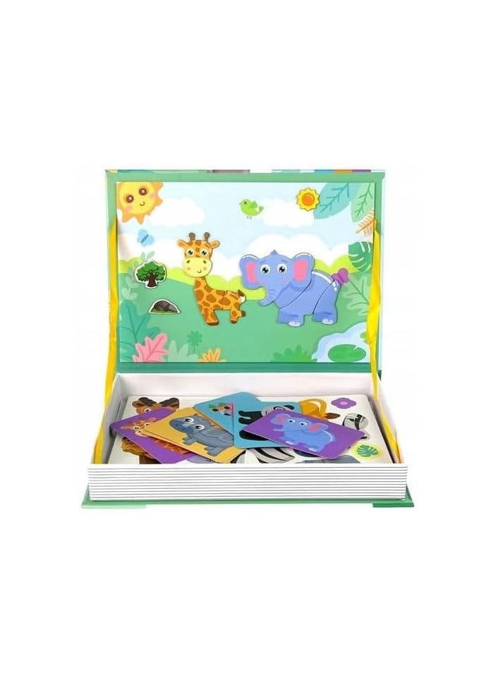 Magnetic Book for Kids, 47 Pieces, 12 Animals, Magnetic Building Toys, for Kids from 3 Years Old - Image 3