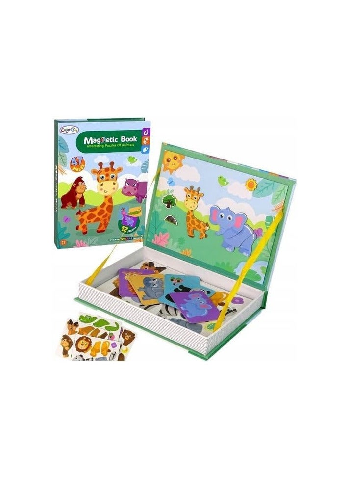 Magnetic Book for Kids, 47 Pieces, 12 Animals, Magnetic Building Toys, for Kids from 3 Years Old - Image 5