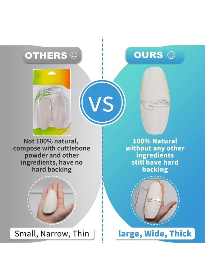 Jmxus 5"-5.5" Bird Cuttlebone for Parakeets, Cuddle Bone with Metal Holder, Cuttlefish Bone for Sharp Beaks, Natural Birds Calcium for Parrots Cockatiels Budgie, 6 Pcs - Image 5