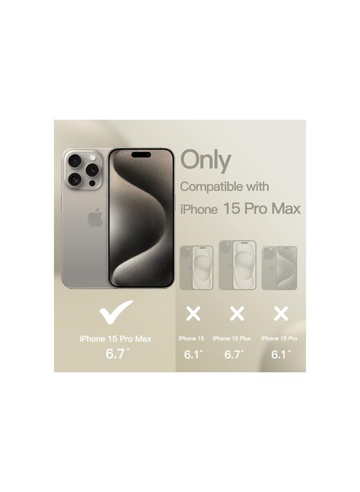 جي تيك حافظة JETech من السيليكون المغناطيسي لهاتف iPhone 15 Pro Max مقاس 6.7 بوصة، متوافقة مع MagSafe، غطاء هاتف مع عدسة الكاميرا حماية كاملة (تيتانيوم طبيعي) - Image 3