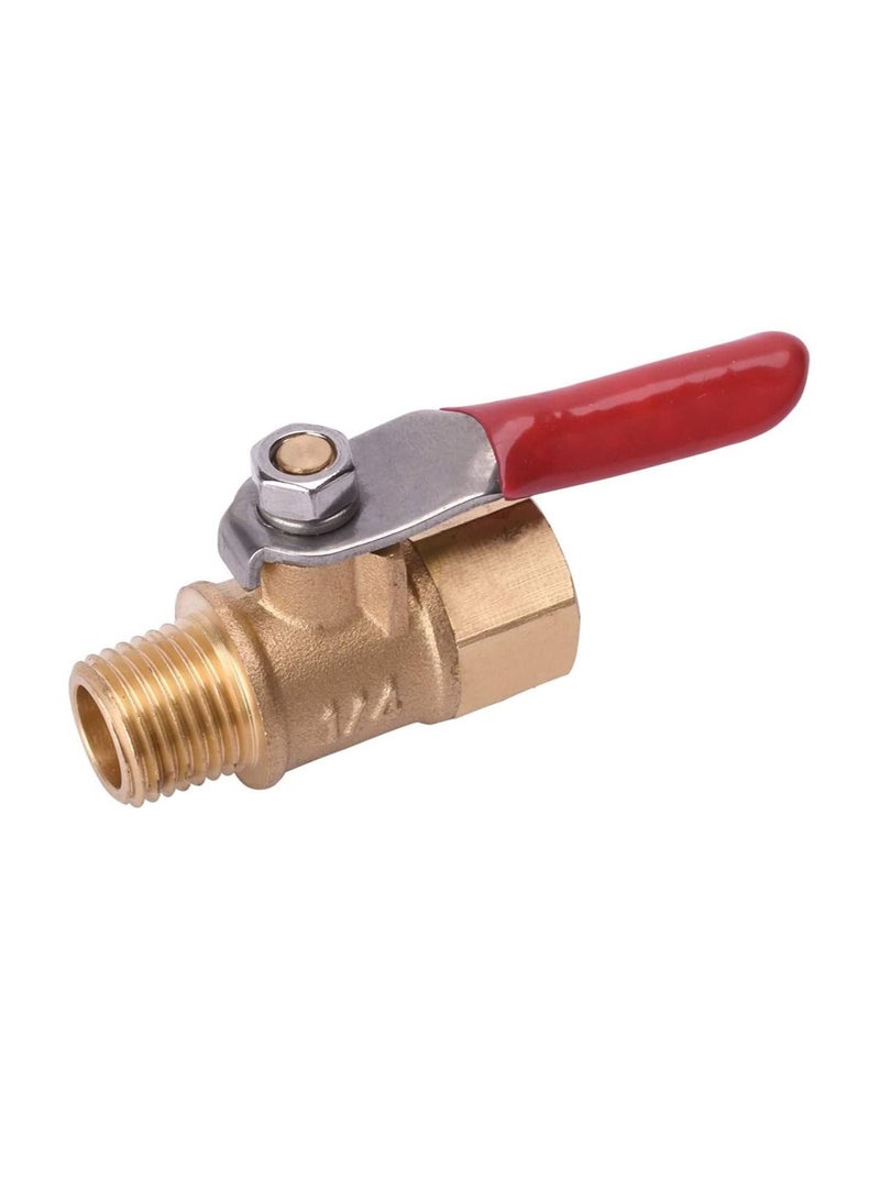 ABBASALI 1/4" Heavy Duty Air Compressor Brass Ball Valve Shut Off Switch, 1/4 Inch Male And Female Thread Pipe Fitting - Image 1