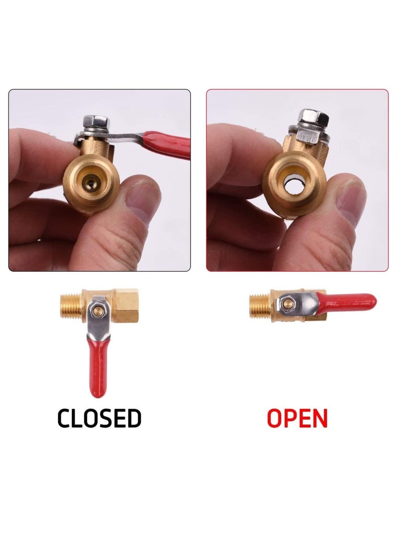 ABBASALI 1/4" Heavy Duty Air Compressor Brass Ball Valve Shut Off Switch, 1/4 Inch Male And Female Thread Pipe Fitting - Image 2